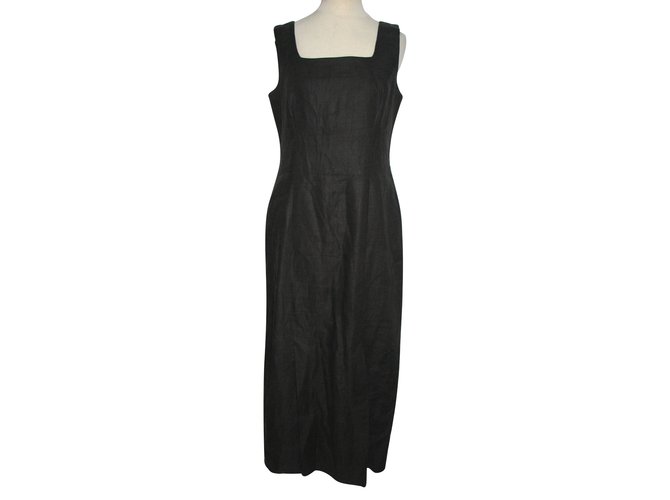 Hobbs Maxi Linen Dress Olivgrün Leinen  ref.92654