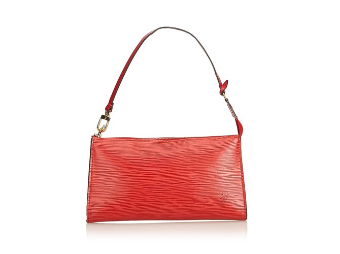 Louis Vuitton Saco de Acessórios Epi Vermelho Couro  ref.92674