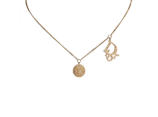 dior logo necklace gold