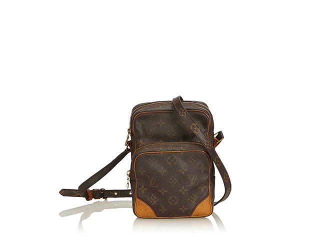 Louis Vuitton Monogram Amazone Brown Leather Cloth  ref.92740