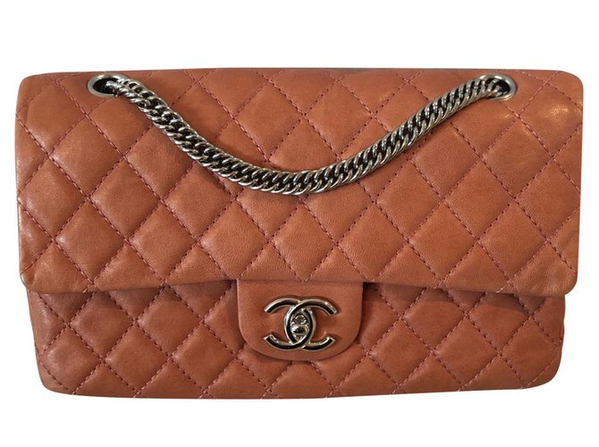 Chanel TIMELESS Coral Couro  ref.92767