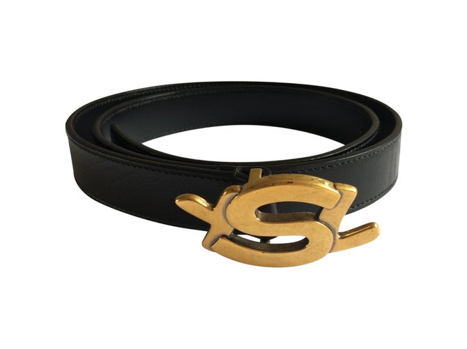 Yves Saint Laurent Belts Black Patent leather  ref.92797