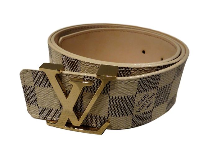 Louis Vuitton LV INITIALS DAMIER AZUR CINTO M9609 Fora de branco Azul marinho
