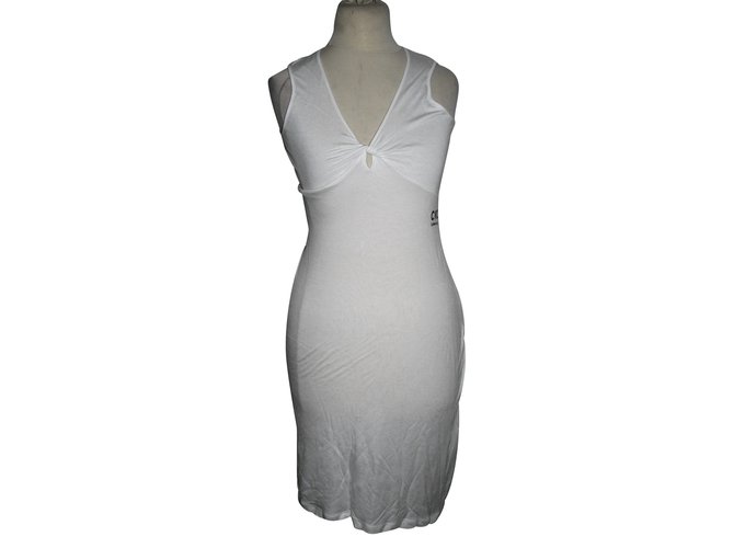 Costume National Kleid mit Spitze Weiß Viskose  ref.92899
