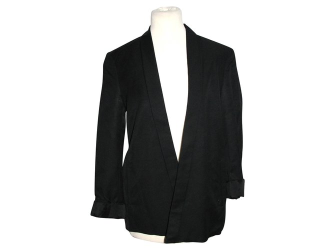Costume National Blazer en blanco y negro Lana Viscosa  ref.92900