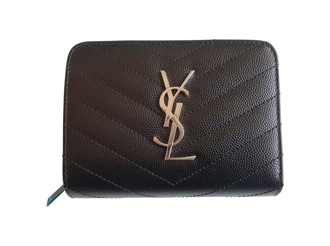 Yves Saint Laurent Wallet Black Leather  ref.92913