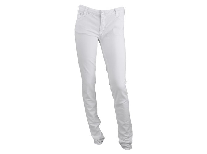 Acne Kex Optic branco jeans skinny Elastano  ref.92921