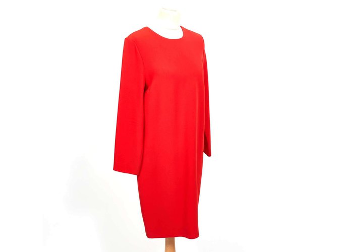 VICTORIA BECKHAM. Vestido de viscose Vermelho Acetato  ref.92933