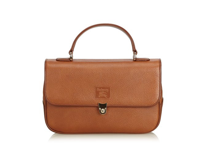 Burberry Leather Handbag Brown  ref.92959