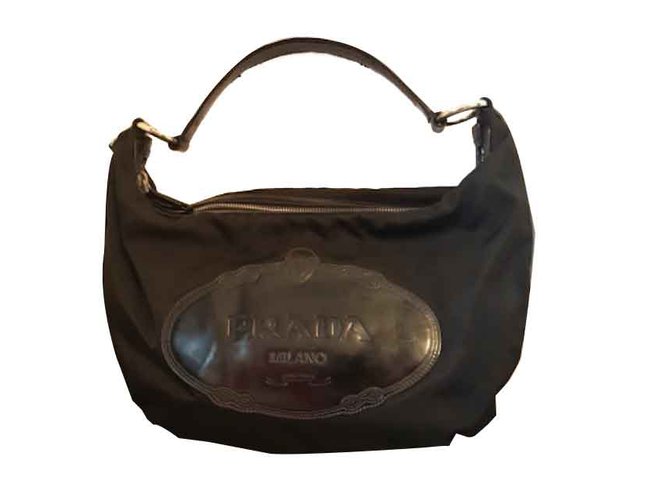 Prada Handbags Black Cloth  ref.93015