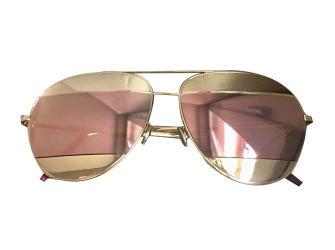 Dior Gafas de sol Rosa Dorado Metal  ref.93052