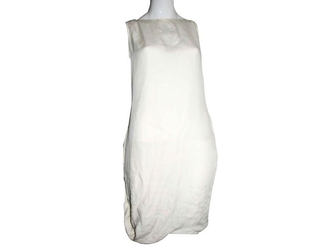 Halston Heritage Seidenkleid Creme