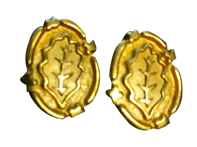 Inès de la Fressange Brincos Dourado Metal  ref.93073