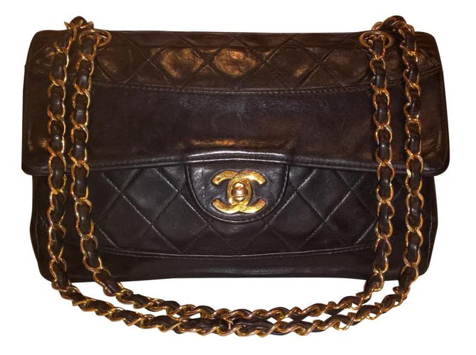 Chanel Classic Black Leather  ref.93100