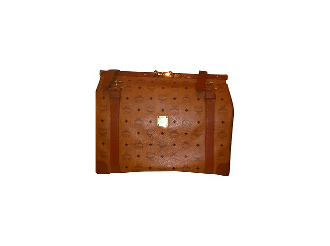 Bolso de viaje MCM de piel marrón claro