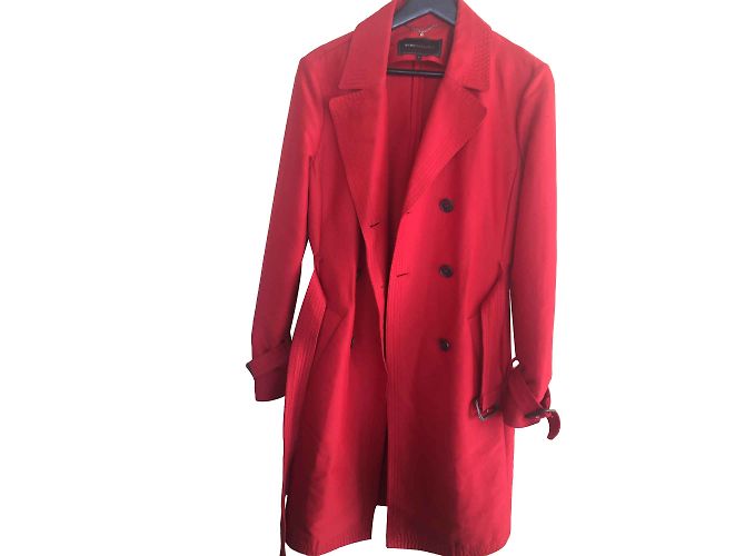 Gabardina roja de algodón Bcbg Max Azria