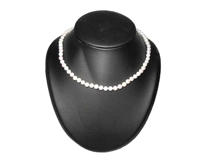 Autre Marque Misaki superbe collier de perles en or blanc 750 neuf étiquette  ref.93228