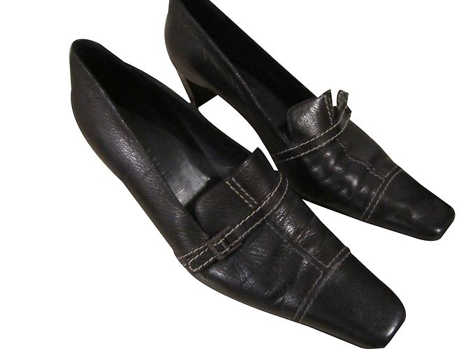 Mocassini Céline T 37.5 C in pelle nera Nero