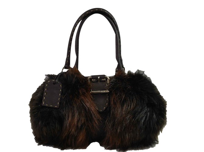Fendi Handbags Brown Fur  ref.93261