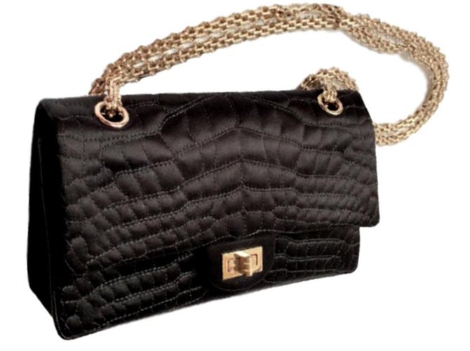Chanel Bag 2.55 circa jersey 1960 Black Gold hardware Cotton ref.385712 -  Joli Closet