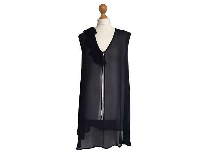 Túnica de chiffon de viscose azul Twin Set