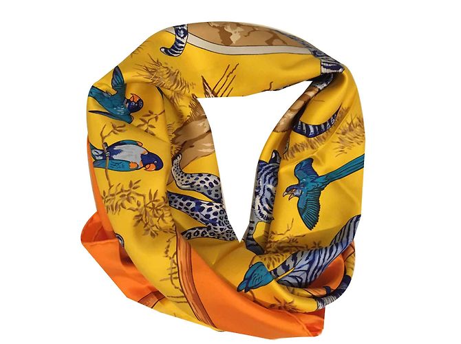 Hermès Tendresse Féline Blu Arancione Giallo