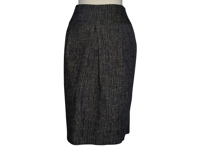 Gonna in tweed blu Hobbs misto lana e viscosa