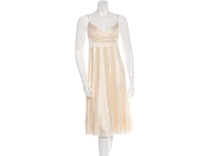 Diane Von Furstenberg Silk Roma dress Yellow Cream  ref.93281