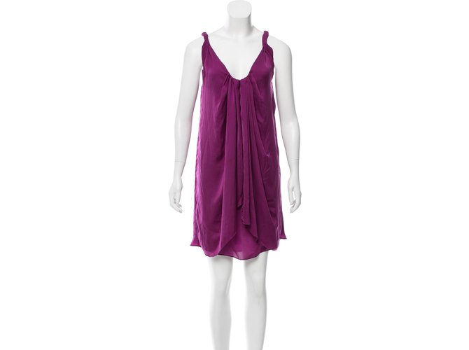 Diane Von Furstenberg Purple Peplet dress Fuschia Polyester  ref.93291