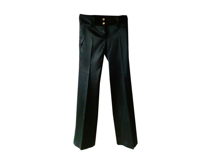 Dolce & Gabbana Pants in satin stretch. Black Polyamide  - Joli  Closet