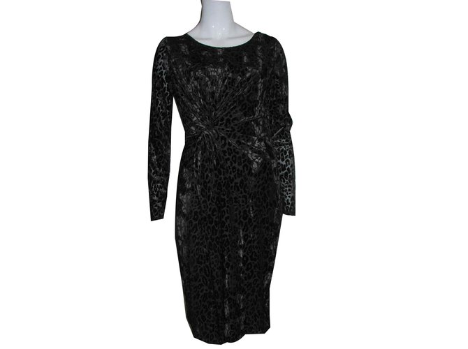 Autre Marque Black velvet and chiffon dress  ref.93299