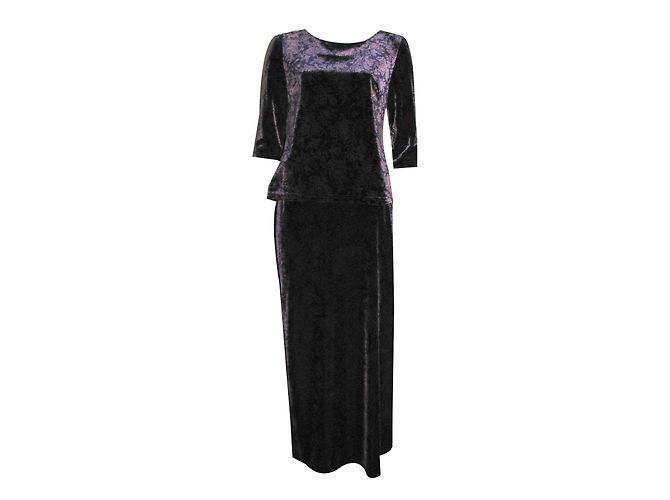 Autre Marque Laura Ashley 2-teiliges Samtkleid lila