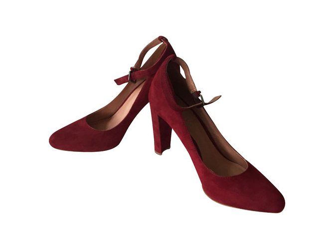 Madewell pumps Dark red Suede Leather  ref.93304