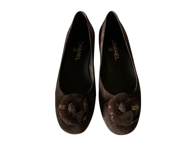 Chanel Ballerinas Dunkelbraun Schweden  ref.93333