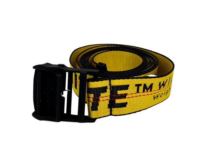 Off White Industrial logo belt Yellow Polyester  ref.93339
