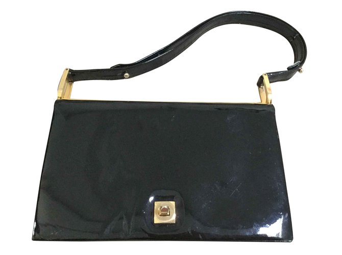 Vintage Handtaschen Schwarz Lack  ref.93384