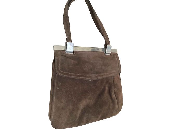 Sac à main Vintage en cuir chocolat
