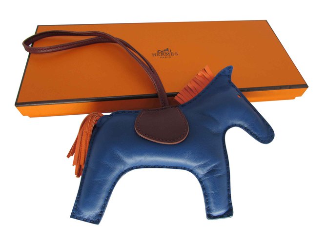 Hermès GRIGRI RODEO CHARM Rot Blau Orange Leder  ref.93392