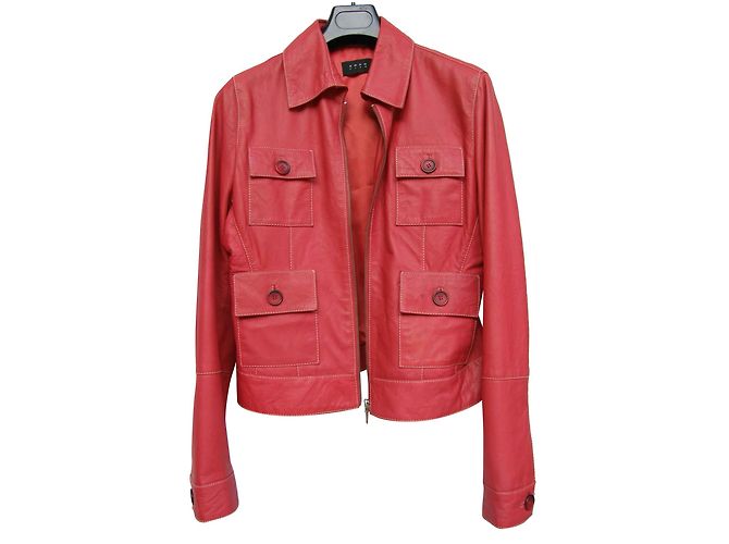 Autre Marque Koan Sign Lederjacke in Rot