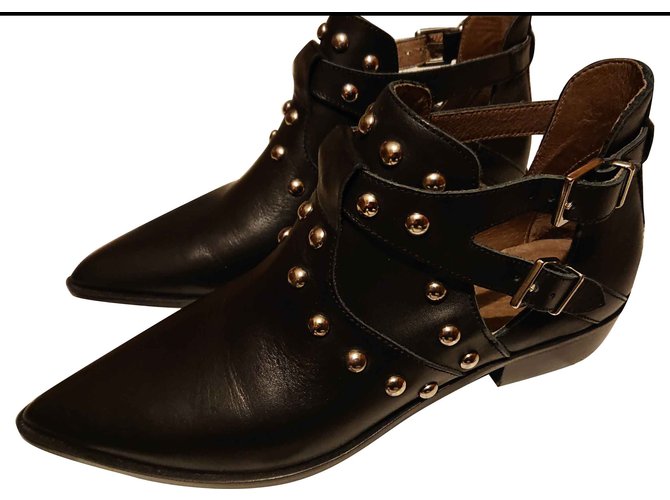 Ikks Low boots Black Leather  ref.93439