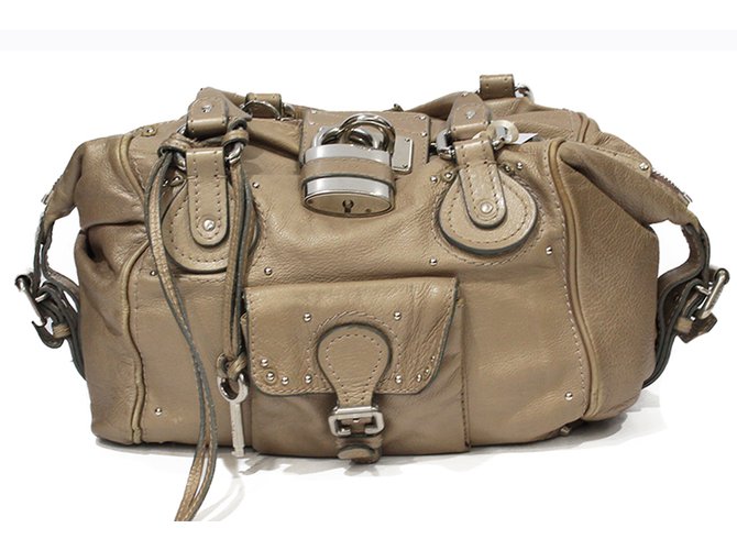 Chloé Chloe padington beige leather bag  ref.93446