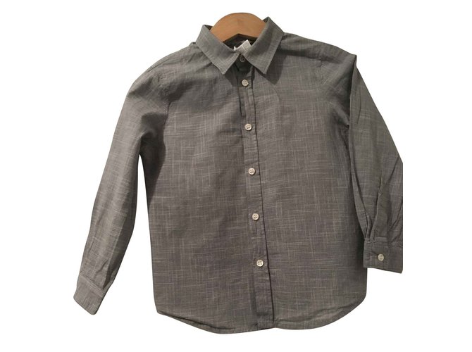 Bonpoint Conjunto de jeans y camisa para niños. Negro Blanco Azul Algodón Juan  ref.93453