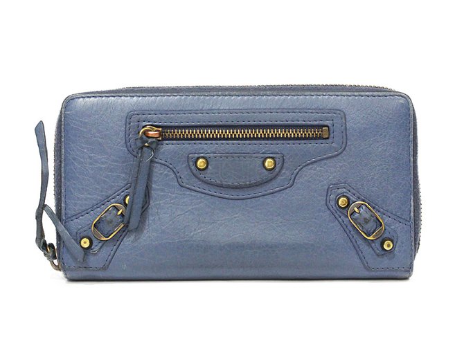 Balenciaga leather wallet Blue  ref.93458