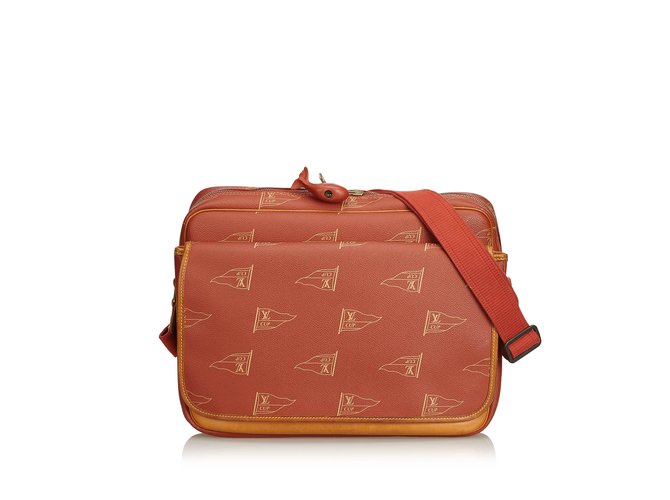 Louis Vuitton Americas Cup Calvi Messenger Bag Red Leather Plastic  ref.93497