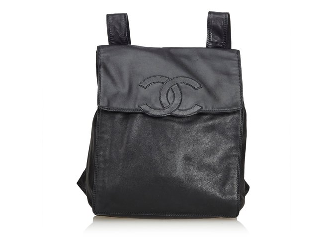 Chanel Lambskin Leather Backpack Black  ref.93507