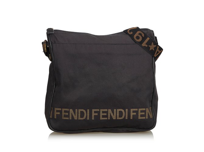 Fendi Nylon Shoulder Bag Brown Black Cloth  ref.93545