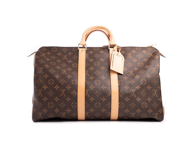 Louis Vuitton Keepall 45 em couro marrom