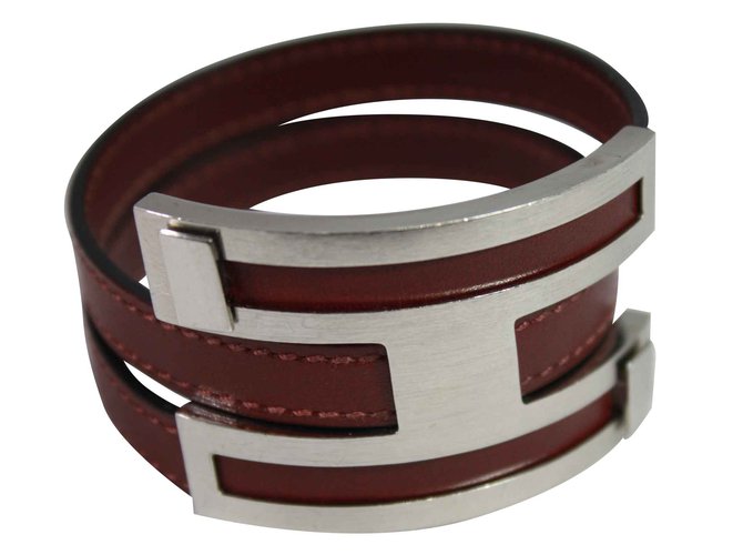 Hermès Armband Braun Stahl  ref.93625