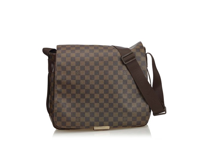 Louis Vuitton Damier Ebene Bastille Messenger Bag Brown Leather Cloth  ref.93756