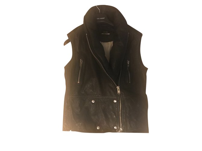Isabel Marant Biker jackets Black Leather  ref.93762